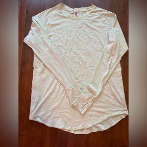 Free People We The Free Green Long Sleeve Arden Tee Size L Thumb Holes Oversize